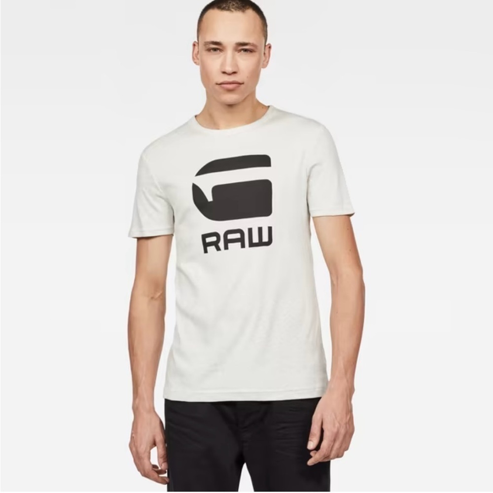 G-Star Men's White Tee with Black Logo new with no tag